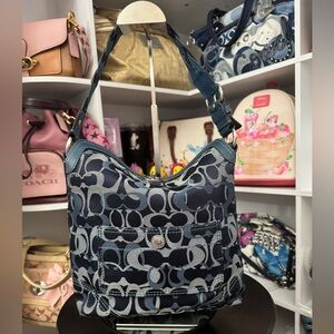 Coach Denim Chelsea Signature Optic Hobo Bag